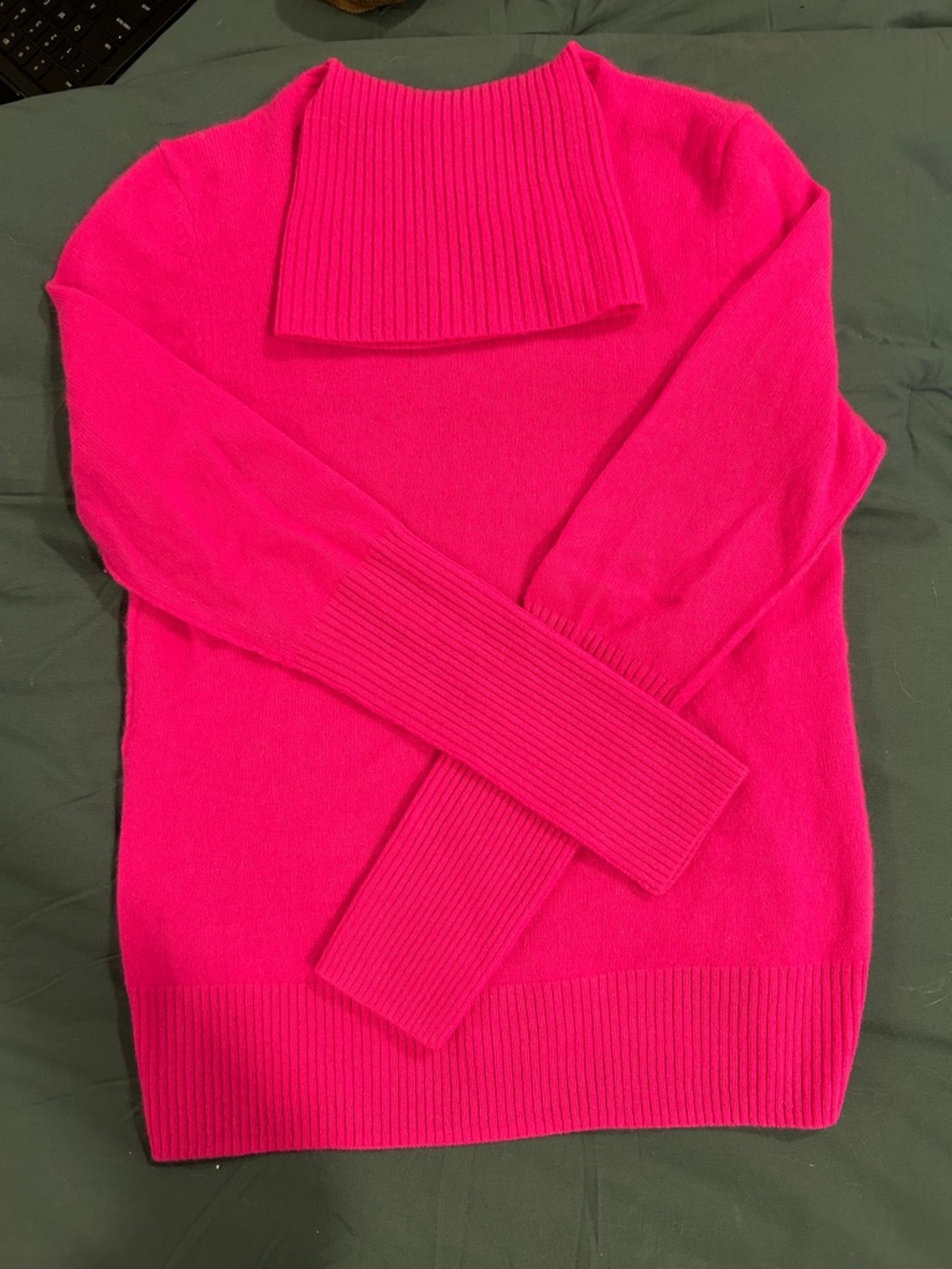 Aqua Vibrant Hot Pink Turtleneck Sweater